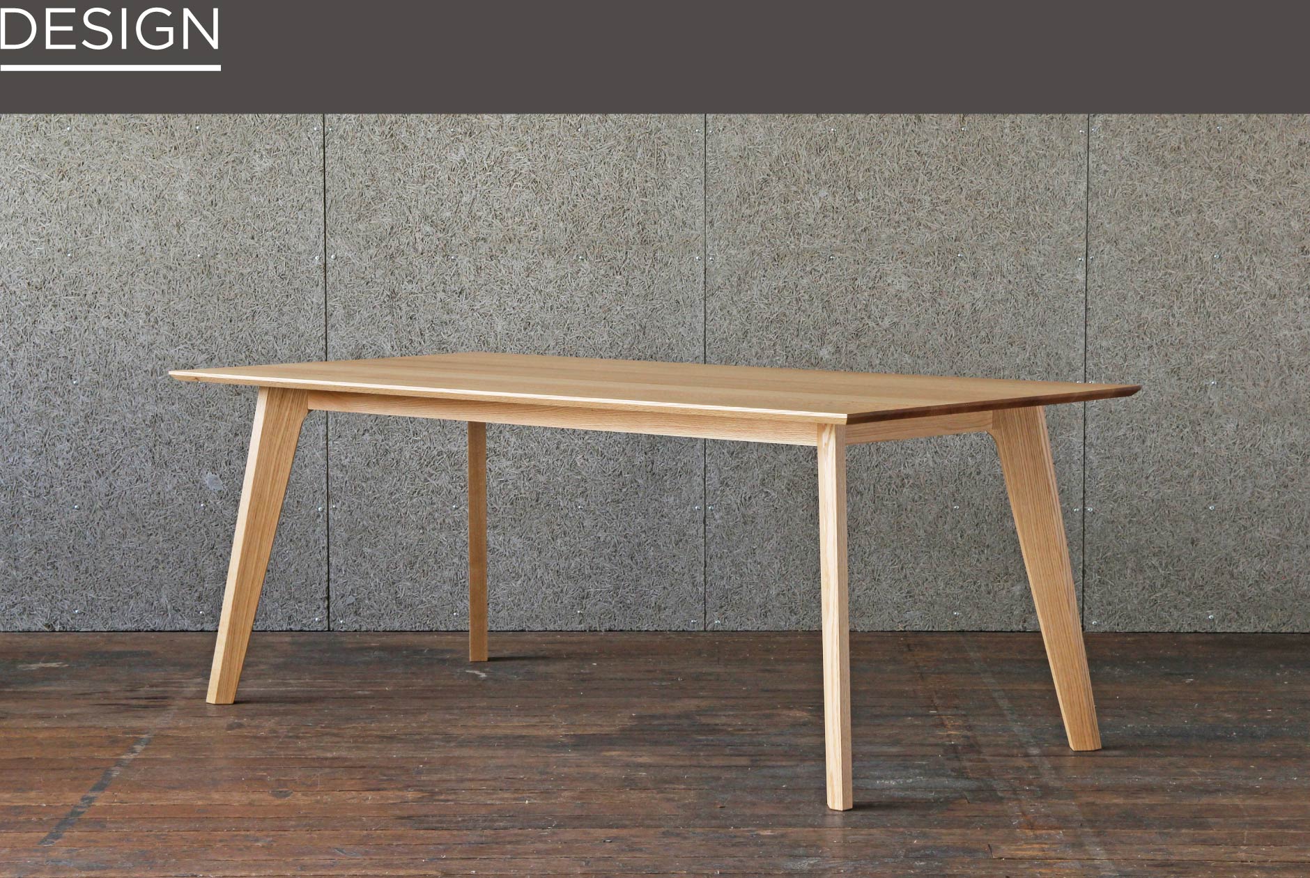 大阪店の家具の中でもシンプルでスッキリとしたデザインが特徴のダイニングテーブル。ウォールナット等の材種が選べます。