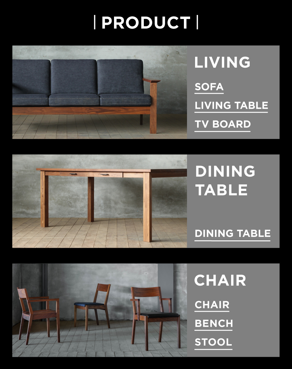 �v���_�N�g�ꗗ�ցB�\�t�@�A���r���O�e�[�u���A�e���r�{�[�h�A�_�C�j���O�e�[�u���A�`�F�A�A�x���`�A�X�c�[���Ȃǂ����������B