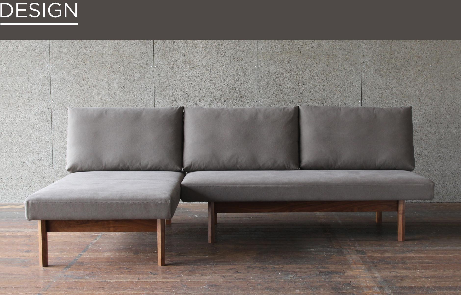 リビング、ダイニングどちらでも使いやすい木製ソファ。大阪店の家具でも人気のあるアームレスタイプのソファです。